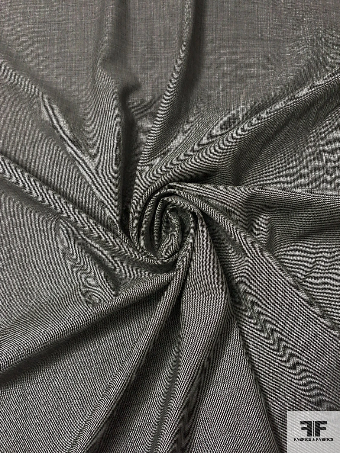 Italian Solid Traditional Wool Suiting - Black / Off-White 6 Italian Solid Traditional Wool Suiting - Black / Off-White - Image 4