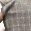Italian Windowpane Plaid Wool And Linen Suiting - Grey / Off-White