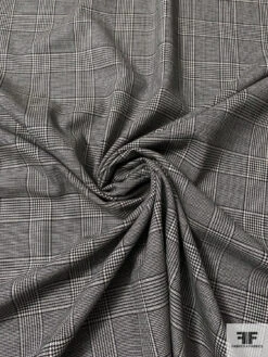 Italian Glen Plaid Wool Suiting - Black / Off-White 12 Italian Glen Plaid Wool Suiting - Black / Off-White -Fabrics And Fabrics Store 17023 2