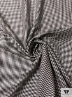 Italian Small Gingham Check Silk And Wool Suiting - Black / Champagne 13 Italian Small Gingham Check Silk And Wool Suiting - Black / Champagne -Fabrics And Fabrics Store 17025 1