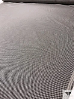 Italian Small Gingham Check Silk And Wool Suiting - Black / Champagne 16 Italian Small Gingham Check Silk And Wool Suiting - Black / Champagne -Fabrics And Fabrics Store 17025 7