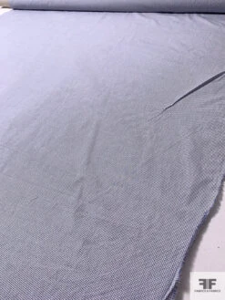 Italian Micro Windowpane Cotton Shirting With Slubs - White / Navy Blue 13 Italian Micro Windowpane Cotton Shirting With Slubs - White / Navy Blue -Fabrics And Fabrics Store 17029 6