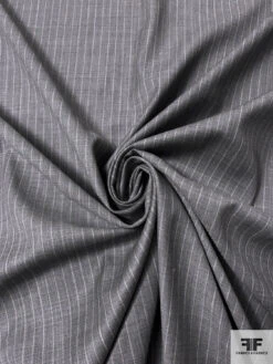Italian Striped Super 120s Wool Suiting With Fused Back - Grey / Light Grey