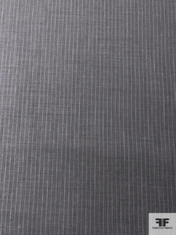 Italian Striped Super 120s Wool Suiting With Fused Back - Grey / Light Grey -Fabrics And Fabrics Store 17033 4