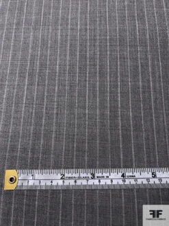Italian Striped Super 120s Wool Suiting With Fused Back - Grey / Light Grey -Fabrics And Fabrics Store 17033 6