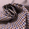 Italian Gingham Check Stretch Wool Suiting With Fused Back - Brown / Blue / Light Ivory 1 Italian Gingham Check Stretch Wool Suiting With Fused Back - Brown / Blue / Light Ivory -Fabrics And Fabrics Store 17037 3
