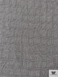 Italian Glen Plaid Stretch Wool Suiting - Black / Off-White -Fabrics And Fabrics Store 17042 4