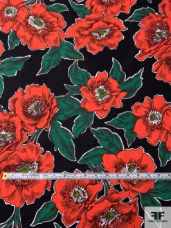 Floral Printed Cotton Lawn - Orange / Dartmouth Green / Black / White 13 Floral Printed Cotton Lawn - Orange / Dartmouth Green / Black / White -Fabrics And Fabrics Store 17080 4