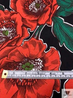 Floral Printed Cotton Lawn - Orange / Dartmouth Green / Black / White 14 Floral Printed Cotton Lawn - Orange / Dartmouth Green / Black / White -Fabrics And Fabrics Store 17080 5