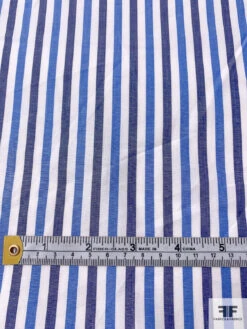 Vertical Striped Cotton Shirting - Blues / White -Fabrics And Fabrics Store 17087 6