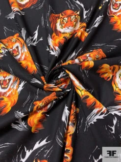 Tigers Printed Cotton Lawn - Fire Orange / Black / White 12 Tigers Printed Cotton Lawn - Fire Orange / Black / White -Fabrics And Fabrics Store 17099 2