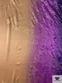 Regal Floral Foil Printed Silk Charmeuse - Purple / Camel / Brown / Gold 12 Regal Floral Foil Printed Silk Charmeuse - Purple / Camel / Brown / Gold -Fabrics And Fabrics Store 17163 3 bff23d66 2fba 4067 a191 514fab5a4cd5