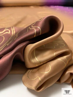 Regal Floral Foil Printed Silk Charmeuse - Purple / Camel / Brown / Gold 17 Regal Floral Foil Printed Silk Charmeuse - Purple / Camel / Brown / Gold -Fabrics And Fabrics Store 17163 9 098a8d3b d5d3 4da8 b077 ec2fbfc6bc3c