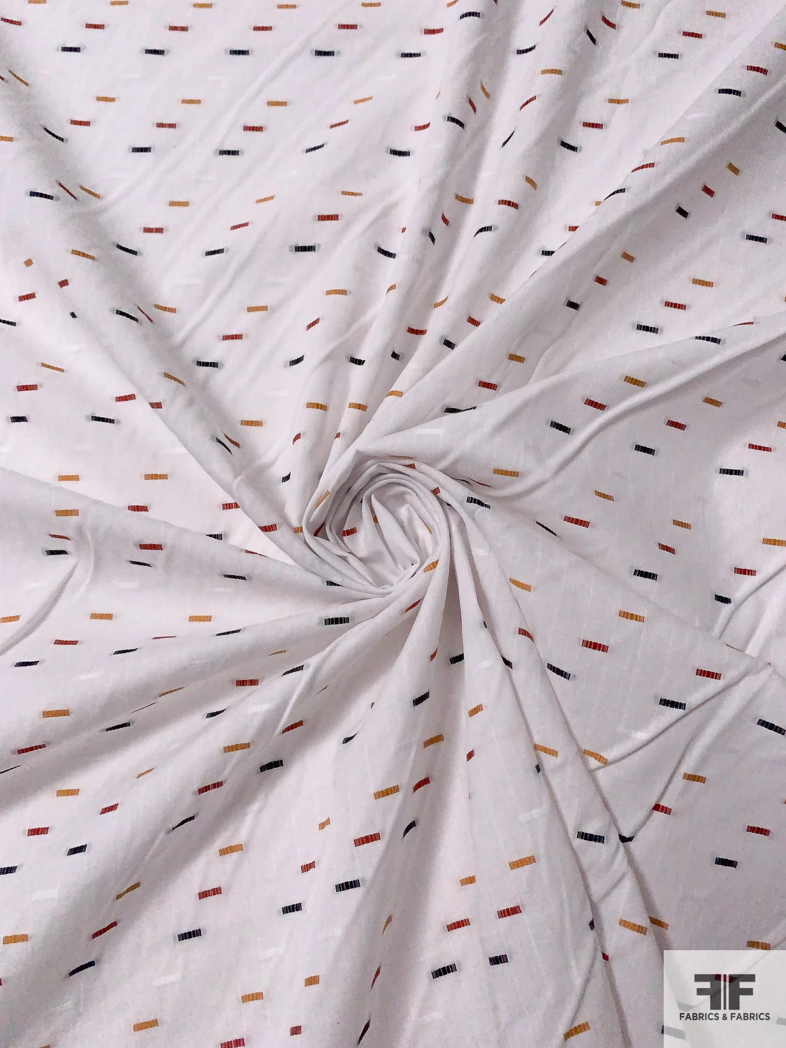 Ditsy Rectangles Woven Yarn-Dyed Cotton Shirting - White / Red / Navy / Turmeric 5 Ditsy Rectangles Woven Yarn-Dyed Cotton Shirting - White / Red / Navy / Turmeric - Image 3