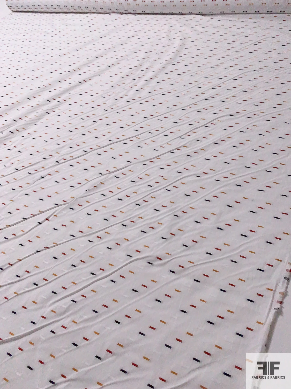 Ditsy Rectangles Woven Yarn-Dyed Cotton Shirting - White / Red / Navy / Turmeric 9 Ditsy Rectangles Woven Yarn-Dyed Cotton Shirting - White / Red / Navy / Turmeric - Image 7