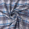Plaid Textured Cotton Blend Shirting - Teal-Cerulean / Navy / Off-White -Fabrics And Fabrics Store 17317 1
