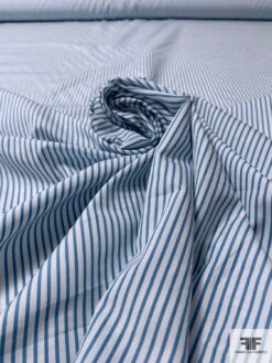 Vertical Striped Yarn-Dyed Cotton Shirting - Steel Blue / Off-White 13 Vertical Striped Yarn-Dyed Cotton Shirting - Steel Blue / Off-White -Fabrics And Fabrics Store 17322 3