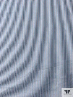 Vertical Striped Yarn-Dyed Cotton Shirting - Steel Blue / Off-White 14 Vertical Striped Yarn-Dyed Cotton Shirting - Steel Blue / Off-White -Fabrics And Fabrics Store 17322 4