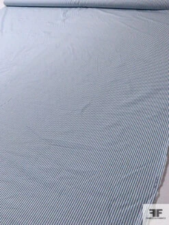 Vertical Striped Yarn-Dyed Cotton Shirting - Steel Blue / Off-White 16 Vertical Striped Yarn-Dyed Cotton Shirting - Steel Blue / Off-White -Fabrics And Fabrics Store 17322 7