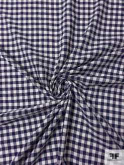 Gingham Check Yarn-Dyed Cotton Shirting - Navy / Ivory 12 Gingham Check Yarn-Dyed Cotton Shirting - Navy / Ivory -Fabrics And Fabrics Store 17323 2