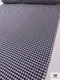 Gingham Check Yarn-Dyed Cotton Shirting - Navy / Ivory 16 Gingham Check Yarn-Dyed Cotton Shirting - Navy / Ivory -Fabrics And Fabrics Store 17323 7