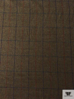 Italian Plaid Herringbone Wool Tweed Suiting - Brown / Sage / Blue / Red -Fabrics And Fabrics Store 17359 4