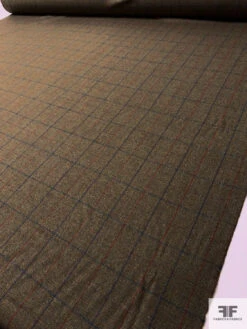 Italian Plaid Herringbone Wool Tweed Suiting - Brown / Sage / Blue / Red -Fabrics And Fabrics Store 17359 7