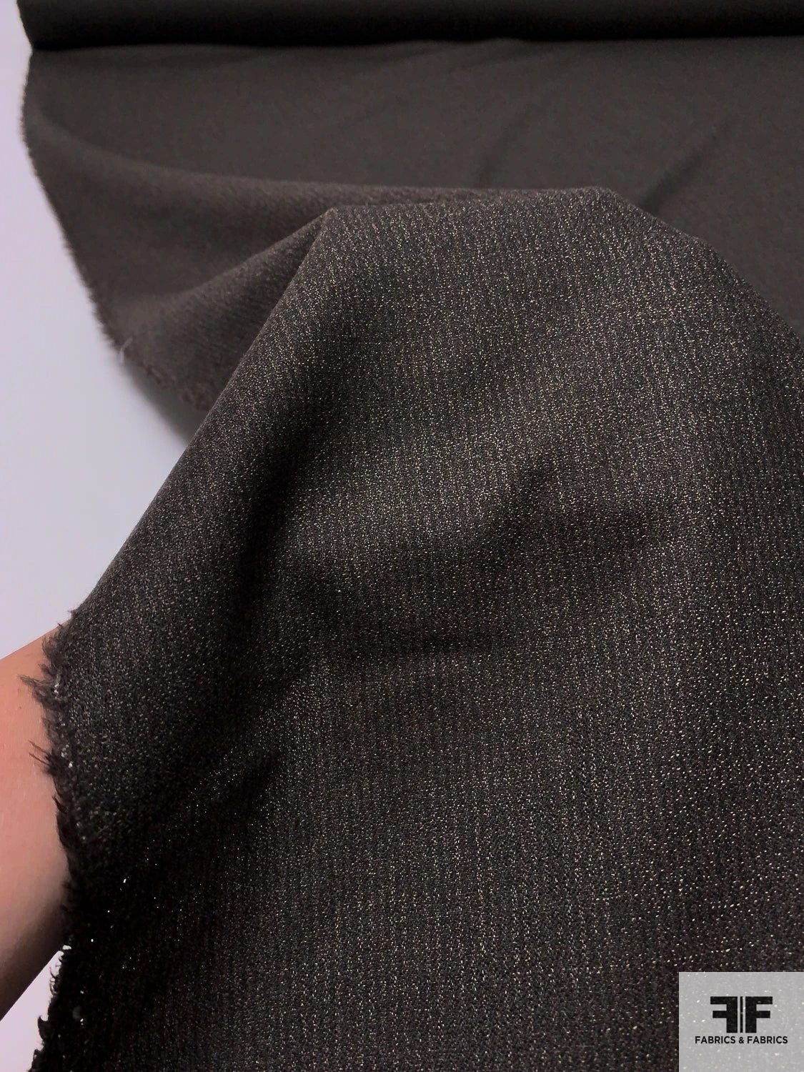 Shadow Striped Lightweight Wool Traditional Suiting - Black / Ecru 8 Shadow Striped Lightweight Wool Traditional Suiting - Black / Ecru - Image 6