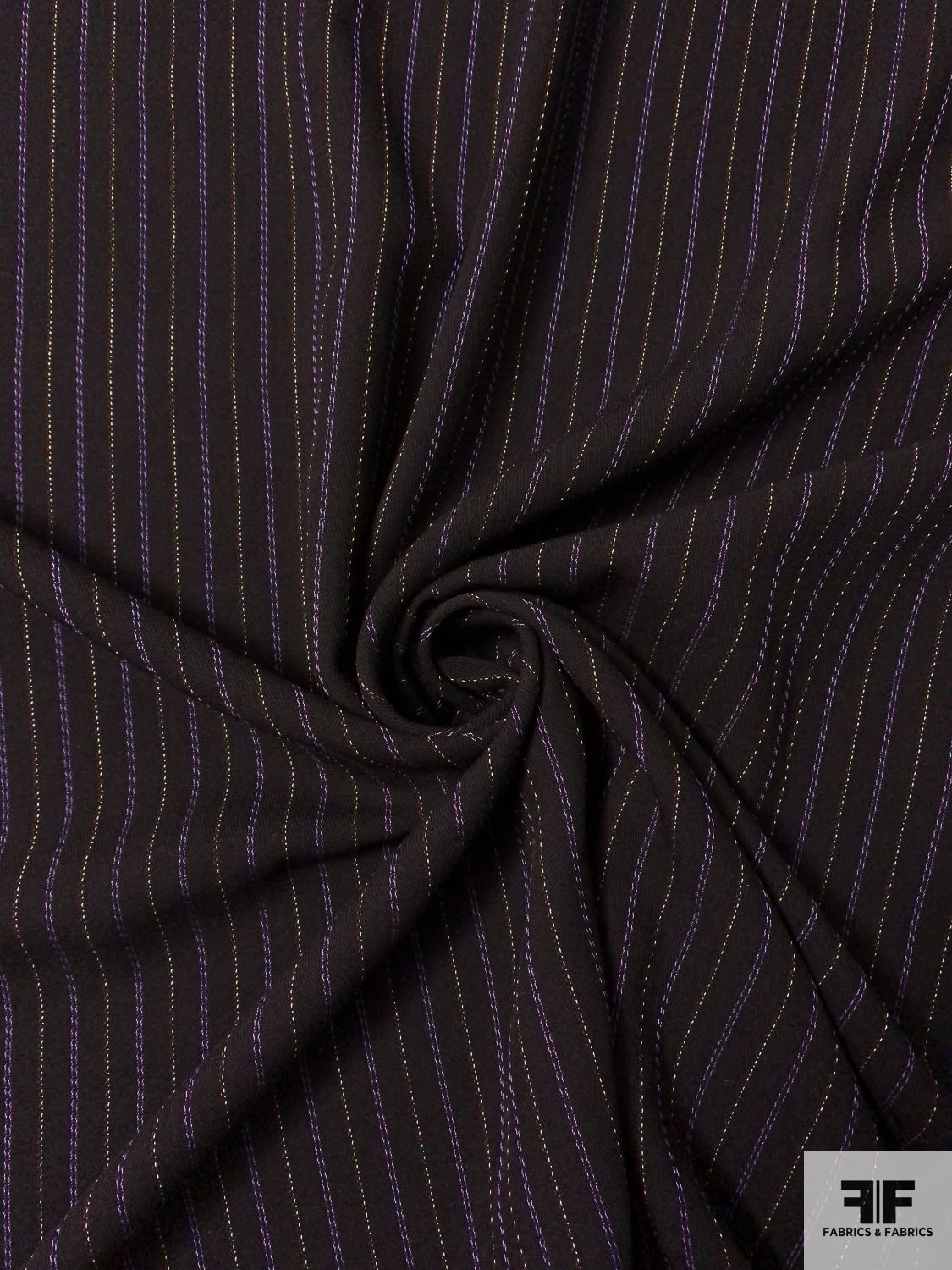 Italian Stitch-Striped Twill Weave Wool Suiting - Black / Purple / Rust / Cream 6 Italian Stitch-Striped Twill Weave Wool Suiting - Black / Purple / Rust / Cream - Image 4