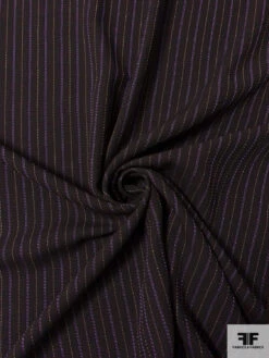 Italian Stitch-Striped Twill Weave Wool Suiting - Black / Purple / Rust / Cream 11 Italian Stitch-Striped Twill Weave Wool Suiting - Black / Purple / Rust / Cream -Fabrics And Fabrics Store 17361 2