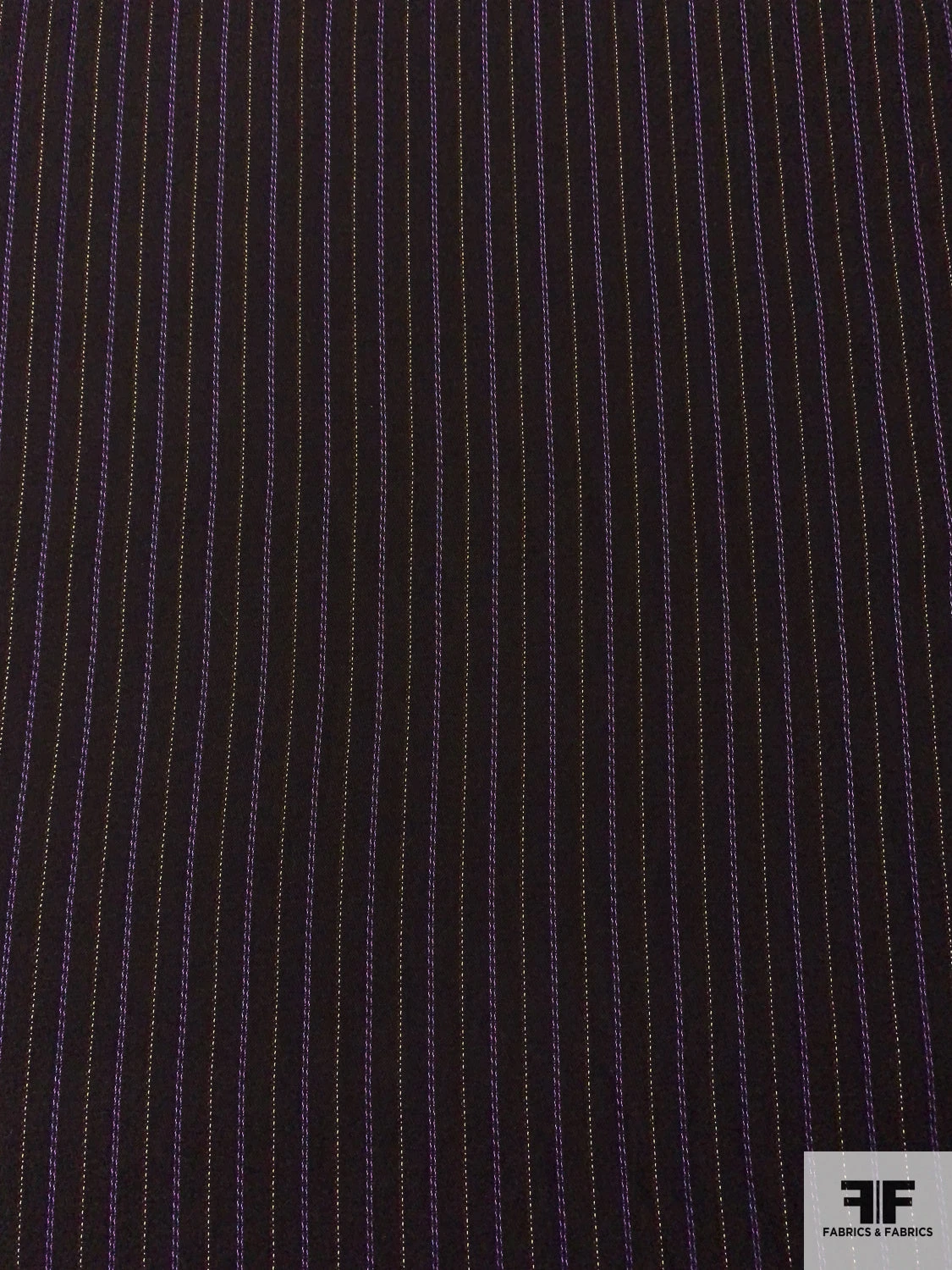 Italian Stitch-Striped Twill Weave Wool Suiting - Black / Purple / Rust / Cream 7 Italian Stitch-Striped Twill Weave Wool Suiting - Black / Purple / Rust / Cream - Image 5