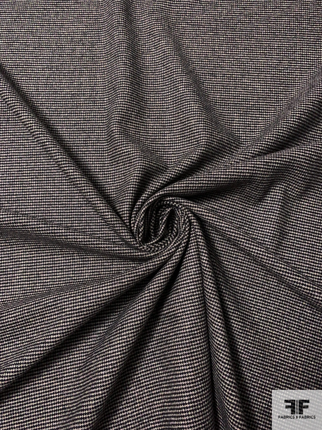 Italian Micro-Houndstooth Wool Suiting - Black / Off-White 5 Italian Micro-Houndstooth Wool Suiting - Black / Off-White - Image 3
