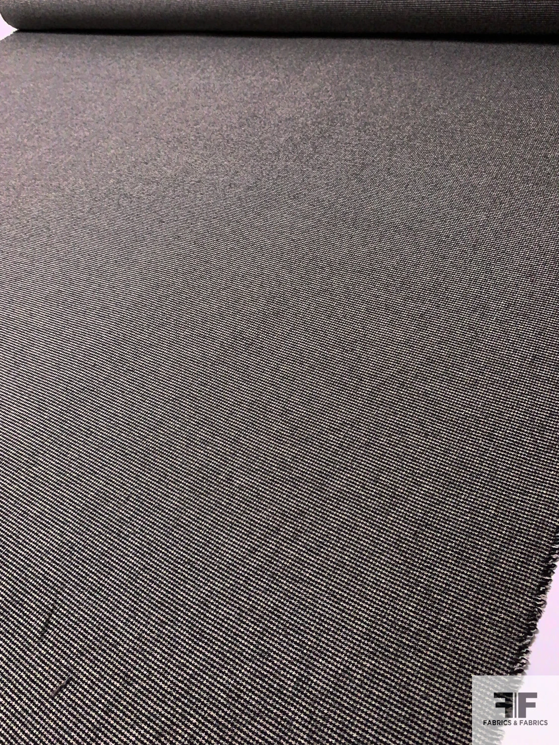 Italian Micro-Houndstooth Wool Suiting - Black / Off-White 6 Italian Micro-Houndstooth Wool Suiting - Black / Off-White - Image 4