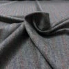 Vertical Striped Wool Suiting - Heather Grey / Orange / Periwinkle