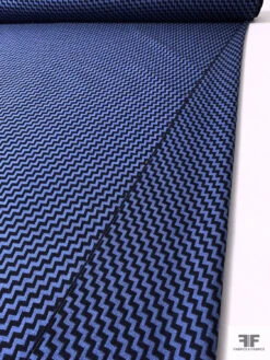 Italian Diagonal Chevron Yarn-Dyed Lightweight Wool Suiting - Blue / Black -Fabrics And Fabrics Store 17422 7