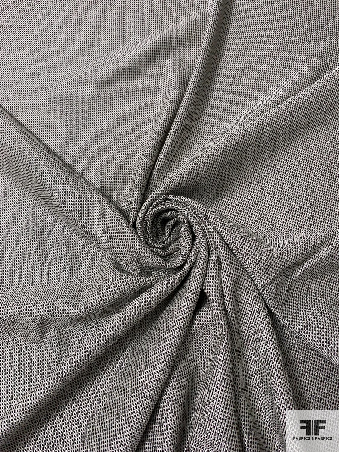 Italian Virgin Wool And Silk Fine Suiting - Black / Off-White / Light Grey 6 Italian Virgin Wool And Silk Fine Suiting - Black / Off-White / Light Grey - Image 4