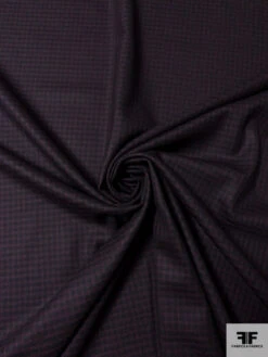 Italian Gingham Check Fine Wool Suiting With Mechanical Stretch - Sangria Purple / Black 11 Italian Gingham Check Fine Wool Suiting With Mechanical Stretch - Sangria Purple / Black -Fabrics And Fabrics Store 17440 1