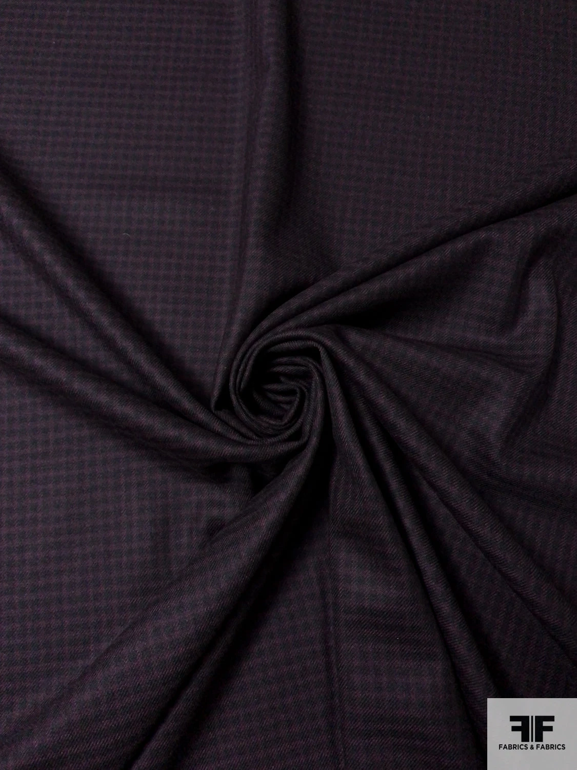 Italian Gingham Check Fine Wool Suiting With Mechanical Stretch - Sangria Purple / Black 6 Italian Gingham Check Fine Wool Suiting With Mechanical Stretch - Sangria Purple / Black - Image 4