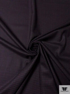 Italian Gingham Check Fine Wool Suiting With Mechanical Stretch - Sangria Purple / Black 10 Italian Gingham Check Fine Wool Suiting With Mechanical Stretch - Sangria Purple / Black -Fabrics And Fabrics Store 17440 2