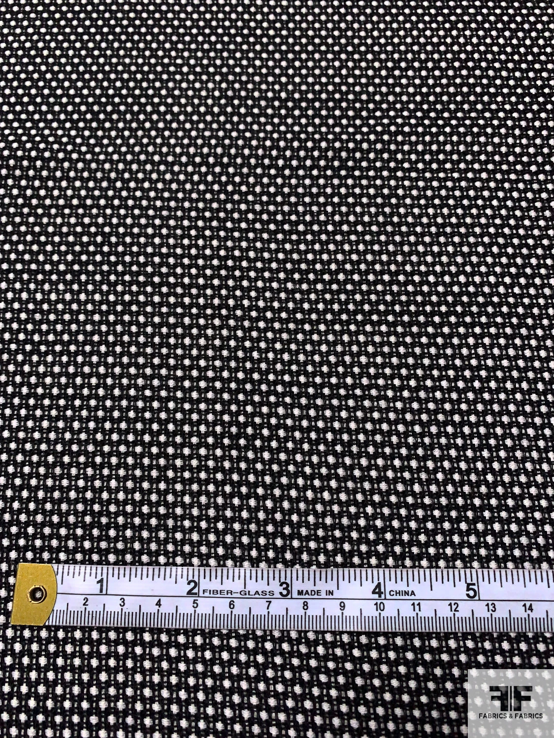 Italian Timeless Wool Tweed Suiting - Black / Off-White 4 Italian Timeless Wool Tweed Suiting - Black / Off-White - Image 2