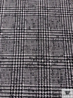 Italian Glen Plaid Fused Wool Suiting - Black / Off-White -Fabrics And Fabrics Store 17470 4