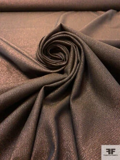 Italian Twill Weave Stretch Metallic Suiting - Copper Brown