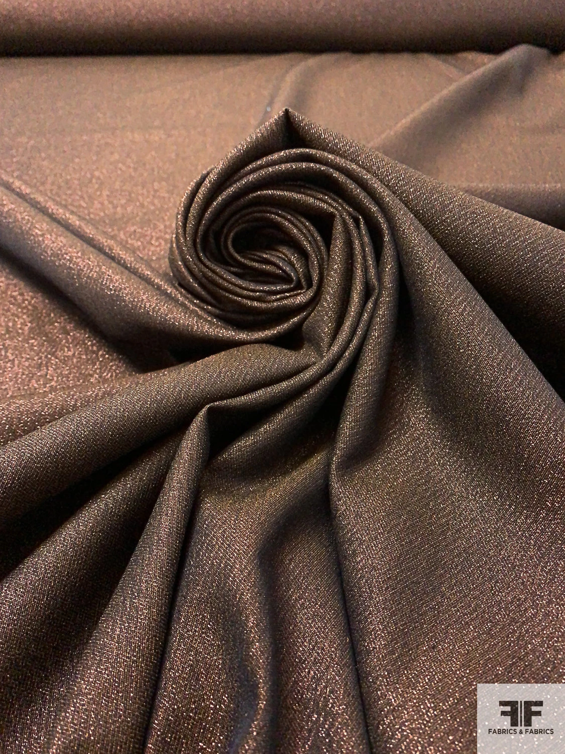 Italian Twill Weave Stretch Metallic Suiting - Copper Brown 3 Italian Twill Weave Stretch Metallic Suiting - Copper Brown