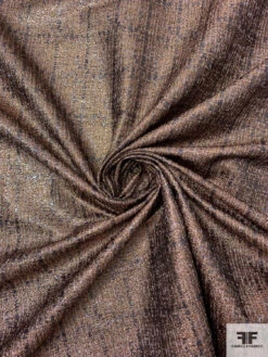 Italian Brocade-Weight Windowpane Lamé - Coppery Rose-Gold / Black / Grey 14 Italian Brocade-Weight Windowpane Lamé - Coppery Rose-Gold / Black / Grey -Fabrics And Fabrics Store 17520 1