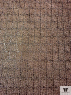 Italian Brocade-Weight Windowpane Lamé - Coppery Rose-Gold / Black / Grey 15 Italian Brocade-Weight Windowpane Lamé - Coppery Rose-Gold / Black / Grey -Fabrics And Fabrics Store 17520 4