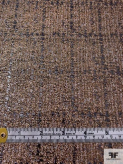 Italian Brocade-Weight Windowpane Lamé - Coppery Rose-Gold / Black / Grey 17 Italian Brocade-Weight Windowpane Lamé - Coppery Rose-Gold / Black / Grey -Fabrics And Fabrics Store 17520 6