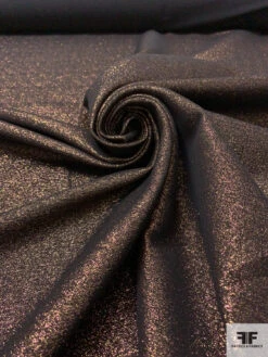 Italian Metallic Suiting With Vertical Stretch - Copper / Gold / Black
