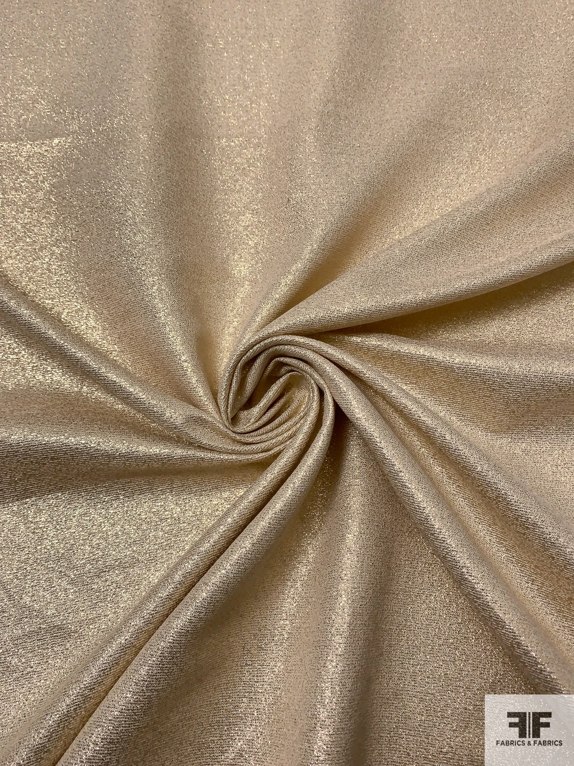 Italian Solid Lamé Suiting - Gold / Beige 5 Italian Solid Lamé Suiting - Gold / Beige - Image 3