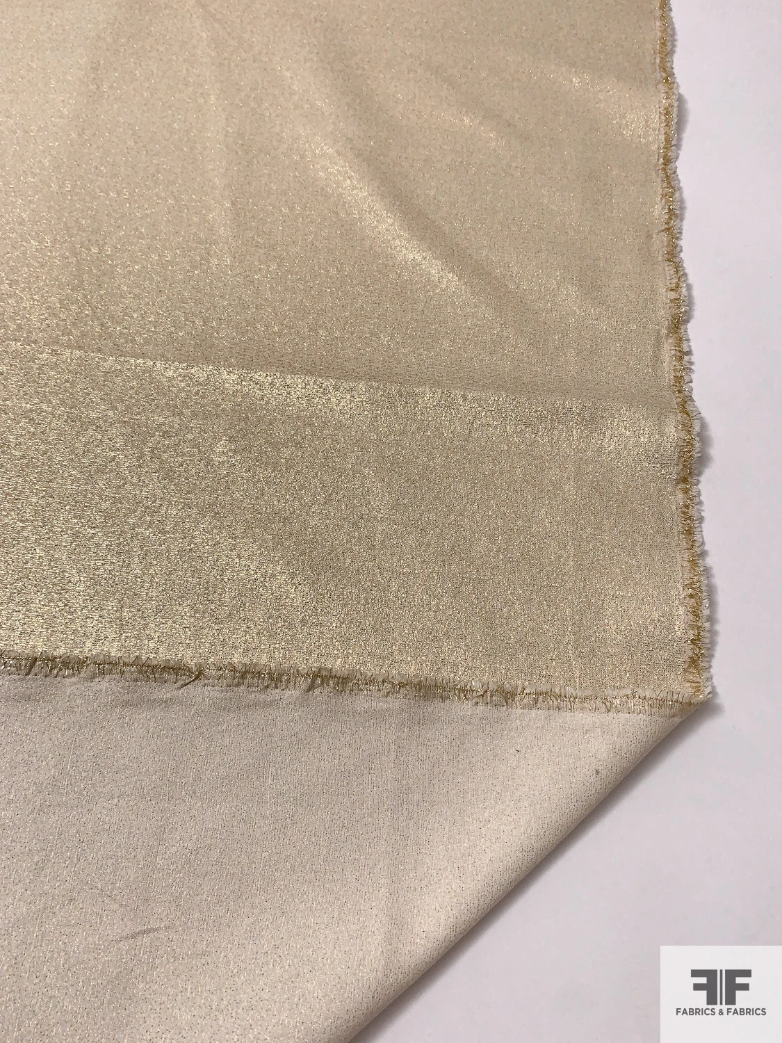 Italian Solid Lamé Suiting - Gold / Beige 4 Italian Solid Lamé Suiting - Gold / Beige - Image 2