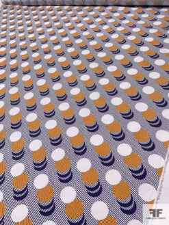 Circle Crescents Printed Cotton Poplin - Navy / Marigold / White 16 Circle Crescents Printed Cotton Poplin - Navy / Marigold / White -Fabrics And Fabrics Store 17549 7